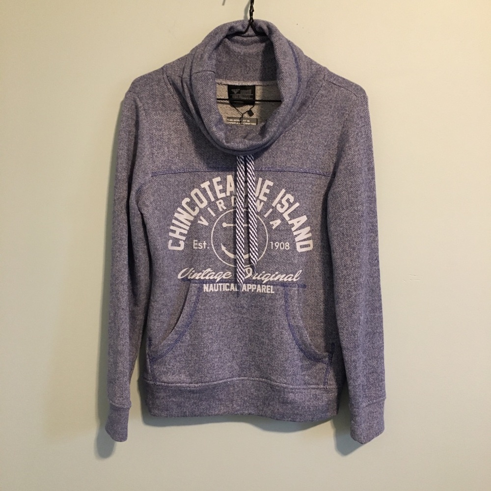 Chincoteague Island Virginia Cowl Neck Sweater S